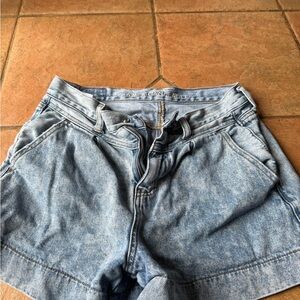 American Eagle Outfitters Faded Light Blue High-Rise Denim Shorts
